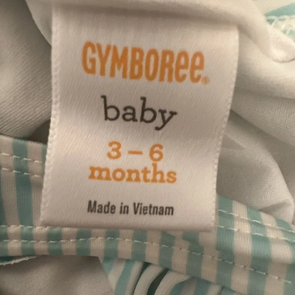 Gymboree Baby Girl Swimsuit 3-6 month One‎ Piece Pink Flowers Striped